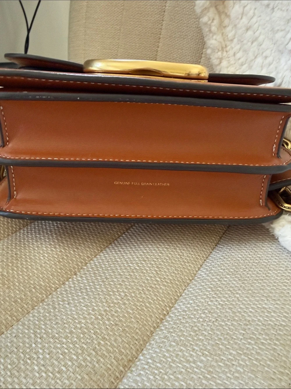 Coach Saddle Brown Idol bag with Gold Chain